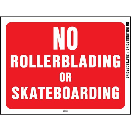 HY-KO No Rollerblading/Skateboarding Sign 8.5" x 12", 10PK A20610